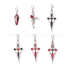 6 pendentif décoratif en alliage émaillé pour Halloween&nbsp;HJEW-JM03923