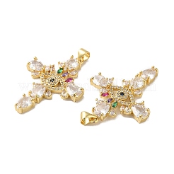 Placage en rack pendentifs en zircone cubique pavés de laiton&nbsp;KK-O142-53G