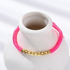 Armbänder aus geflochtenen Perlen aus Polyesterkordel für Damen&nbsp;BJEW-L698-01G-09