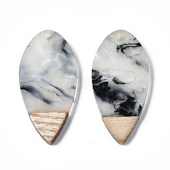 Pendentifs en résine transparente et bois de noyer&nbsp;RESI-T035-27-A01