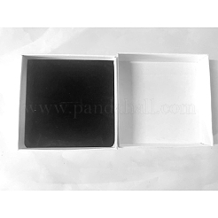 Quadratische Schmuck-Geschenkboxen aus Pappe&nbsp;CON-WH0084-25