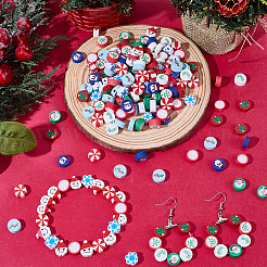 200pcs 10 Arten Weihnachtsthema handgemachte Polymertonperlen&nbsp;CLAY-SC0002-54