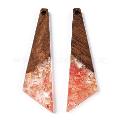 Pendentifs en résine transparente et bois de noyer&nbsp;RESI-ZX017-20E