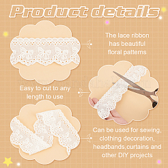 Rubans en dentelle avec nœud papillon brodé en coton&nbsp;OCOR-WH0045-35A
