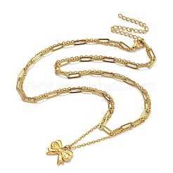 Collares colgantes con lazo de acero inoxidable 304&nbsp;LS-NJEW-L182-001G-04