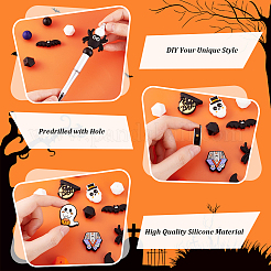 36 Stück 18 Stile Halloween Silikonperlen&nbsp;SIL-PH0001-28