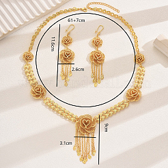 Set di orecchini e collane di lusso con nappe a forma di fiore in lega mediorientale per matrimonio&nbsp;IE5222