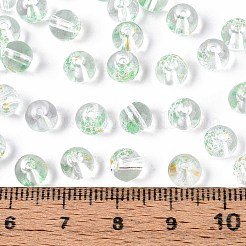 Perles de verre transparentes de peinture de cuisson&nbsp;DGLA-T004-08G