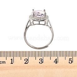 925 Sterling Silber Pavé-Fingerring mit Zirkonia&nbsp;RJEW-C138-01C-02