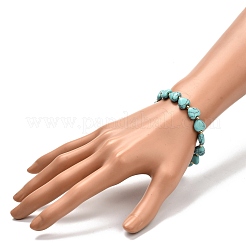 Bracciale elasticizzato con perline a cuore per donna ragazza&nbsp;BJEW-JB06938-02