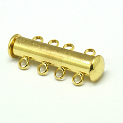 Fermoirs magnétiques coulissants de tube en laiton 4 -strands 8-trous&nbsp;KK-D474-G-NF