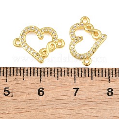 Dijes de latón con micro pavé de circonita cúbica transparente&nbsp;CU-CBAB3AD-02G-01