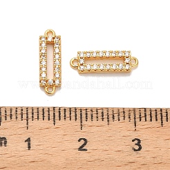 Ciondoli con connettore rettangolare cavo in ottone micro pavé di zirconi cubici trasparenti&nbsp;KK-H515-18G