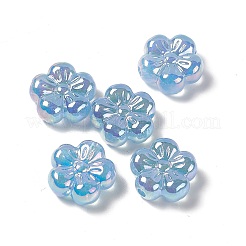 Placcatura uv perline di fiori acrilici iridescenti arcobaleno&nbsp;PACR-M003-10