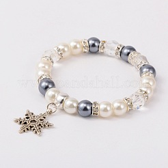 Verre à la mode des bracelets de breloque perle stretch&nbsp;BJEW-JB01697