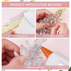 Blumenglas-Kristall-Strass-Applikationen&nbsp;DIY-WH0304-643B