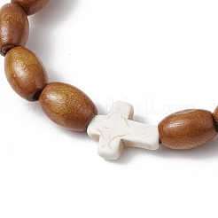 12 juego de pulseras elásticas de piedras preciosas sintéticas y naturales teñidas y cuentas de madera natural para mujeres y hombres&nbsp;BJEW-JB11564