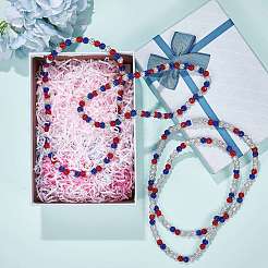 Collane di perline rotonde in argilla polimerica con strass&nbsp;NJEW-SW00049-05