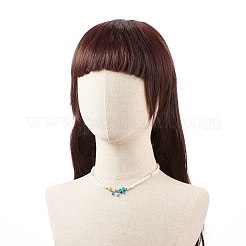 4 stücke 4 stil natürliche perle & muschel & gefärbte synthetische türkis perlen halsketten set&nbsp;NJEW-JN04039