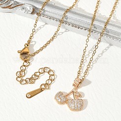 Collane con pendente in ottone e zirconi cubici&nbsp;SA-CBA7E55-04G-01