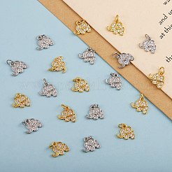 20 breloques en laiton micro pavé de zircone cubique&nbsp;KK-SZ0004-77