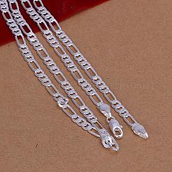 Placcato d'argento popolare collane a catena in ottone Figaro per gli uomini&nbsp;NJEW-BB12714-20