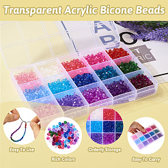 2250pcs 15 Farben transparente Acrylperlen&nbsp;TACR-TA0001-35