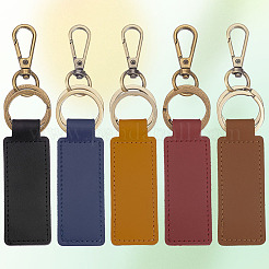 5 llavero rectangular de cuero sintético de 5 colores&nbsp;KEYC-SC0001-61