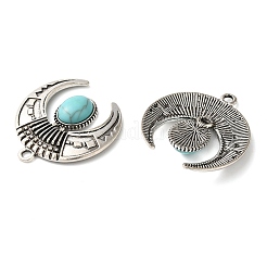 Pendenti in lega di stile tibetano con imitazione turchese&nbsp;FIND-NH0001-05AS