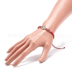 Cordon de fil de nylon réglable ensemble de bracelets de perles tressées doubles&nbsp;BJEW-JB08741