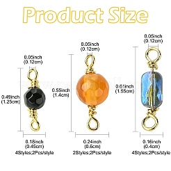 20 Stück 10 Farben gefärbter natürlicher Achat facettierter Verbinder Charms&nbsp;KK-FS0001-92