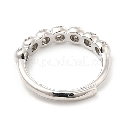 Anillos de circonio cúbico transparente con micro pavé de latón chapado en cremallera&nbsp;RJEW-E064-13P