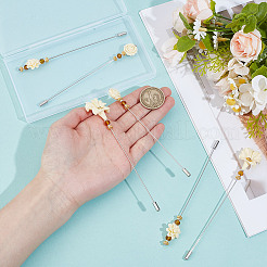 6 Stück Messingstifte im 3-Stil mit Blumen&nbsp;JEWB-DR00011