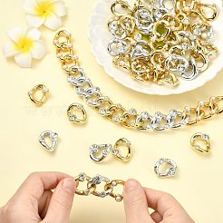 90 Stück 3 Stile ABS-Kunststoff & Kristall-Strass & Imitationsperle Schnellverbinder&nbsp;KY-CJ0002-16