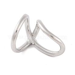 Anlaufgeschützte Criss-Cross-Fingerringe aus Edelstahl 304 mit offener Manschette für Unisex&nbsp;RJEW-S414-09B-P