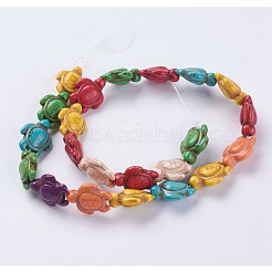 Filo di perline turchesi sintetici&nbsp;G-E456-35C-15x18mm