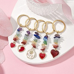 Porte-clés de puce de pierre précieuse de chakra&nbsp;KEYC-JKC00517