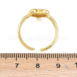 Manschettenringe aus Messing mit Mikropavé-Zirkonia für Damen&nbsp;RJEW-Z113-01G-01