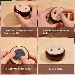 Runde Möbelbeine aus Holz&nbsp;FIND-WH0199-412C