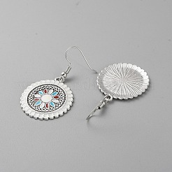 Orecchino pendente da donna in lega smaltata&nbsp;EJEW-TAC0017-14AS-02