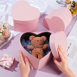 3 x Geschenkbox aus Herzpapier zur Aufbewahrung&nbsp;CON-WH0095-179A