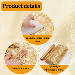 Tischdecke aus Polyesternetz mit Goldfolie&nbsp;AJEW-WH0348-474