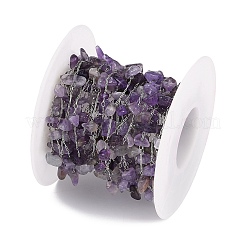 Handgemachte natürliche Amethyst Chip Perlen Kette&nbsp;CHS-H028-06A-01