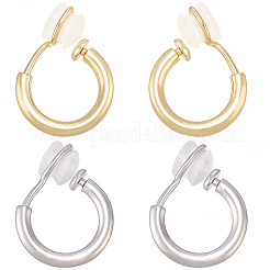 8 paire de boucles d'oreilles à clip en laiton pour femmes et hommes&nbsp;KK-SC0008-15B