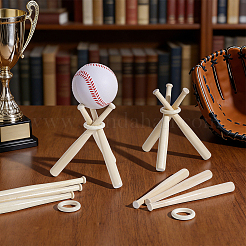 16 Satz Mini-Baseballhalter aus Holz&nbsp;AJEW-WA0001-84