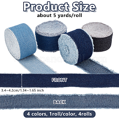 4 Rolle 4 Farben Polyester-Fransen-Jeansband&nbsp;OCOR-OC0001-83