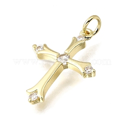 Pendentifs en laiton de Pâques avec zircon cubique transparent&nbsp;KK-G602-01G