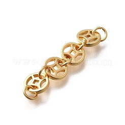 Ottone 4 monete maglie connettore ciondoli&nbsp;KK-K378-68G