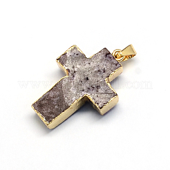 Plaqués drusy agate naturelle croisées pendentifs&nbsp;G-R275-06