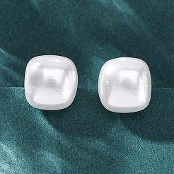 Boucles d'oreilles à tige carrées en laiton et plastique pour femmes&nbsp;EJEW-G425-01G-02